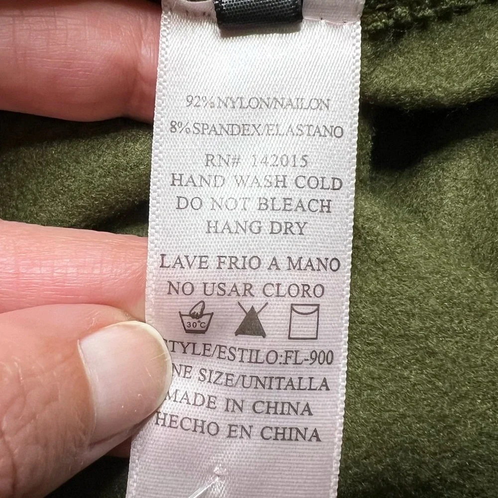 NWT New Mix Fleece Lined Hi Rise Full Length Seamless Leggings Olive Women’s OS